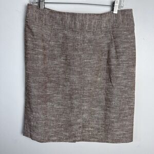 Banana Republic Skirt Linen Blend Women's 12 Sleek Pencil Beige Career